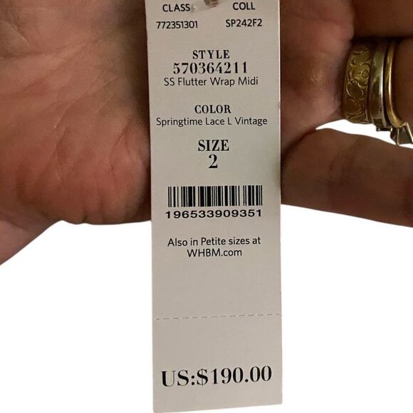 White House Black Market Flutter Wrap Midi Springtime Size 2 NWTs Retails 190$ - Picture 8 of 10
